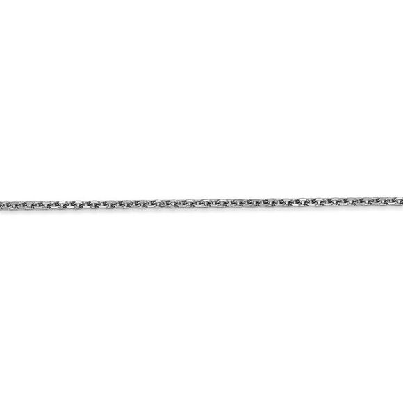 1.65mm 14k White Gold Diamond Cut Solid Cable Chain Anklet, 10 Inch - Picture 2 of 6
